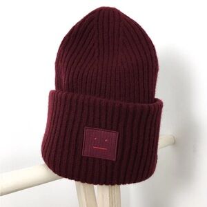 Acne Studios large face hat in burgundy